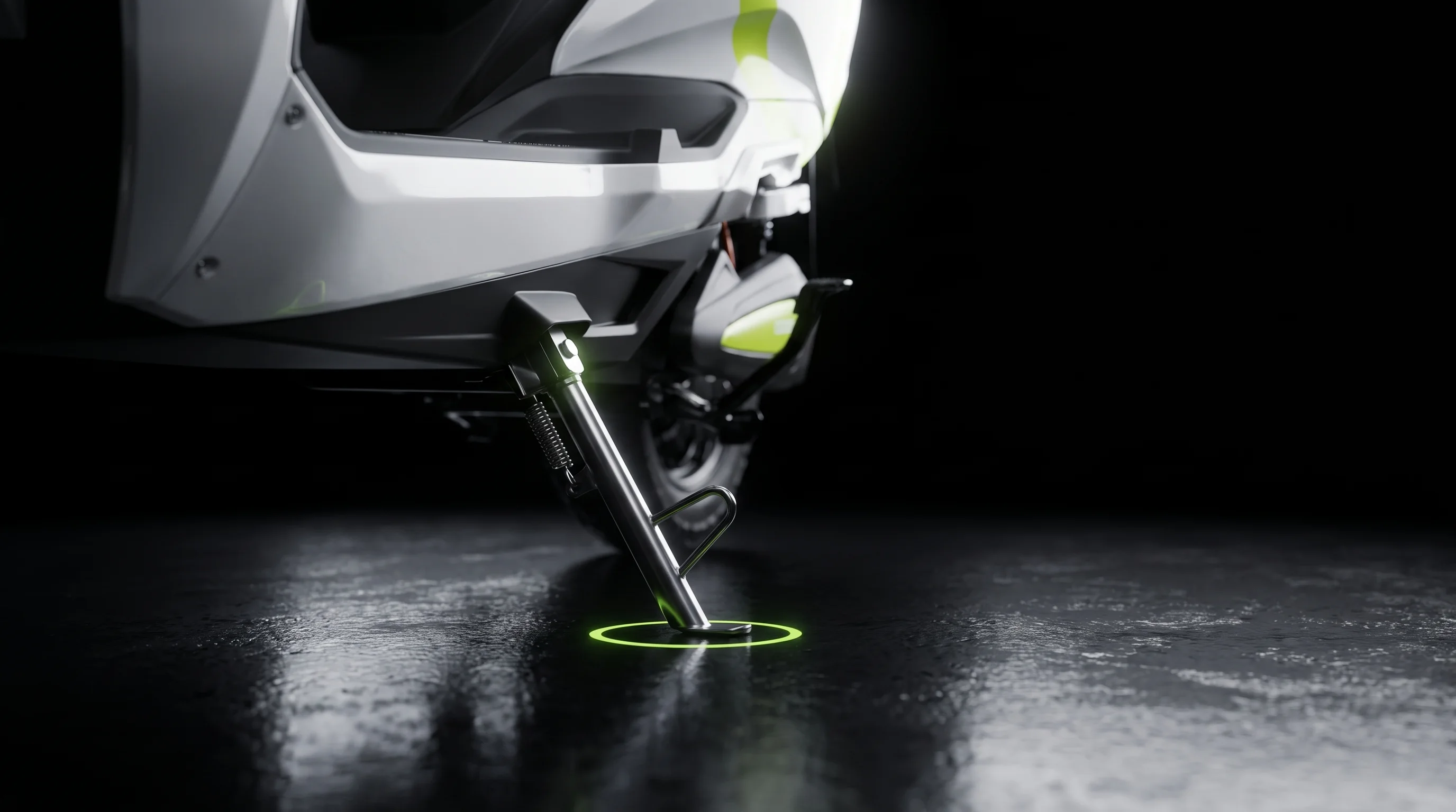 GOEEN side-stand down with a safety-lock glow