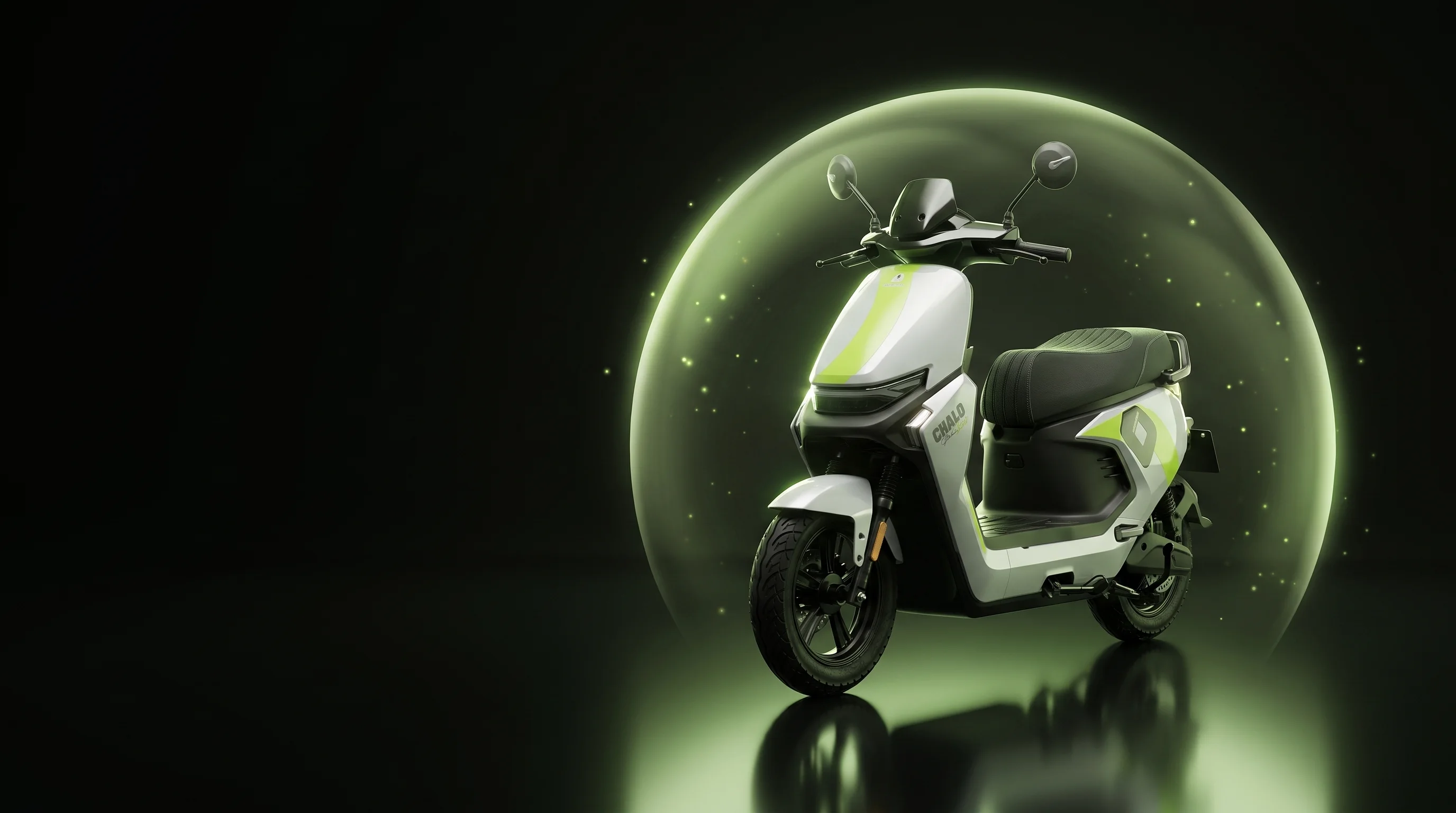 GOEEN scooter wrapped in a protective halo of light