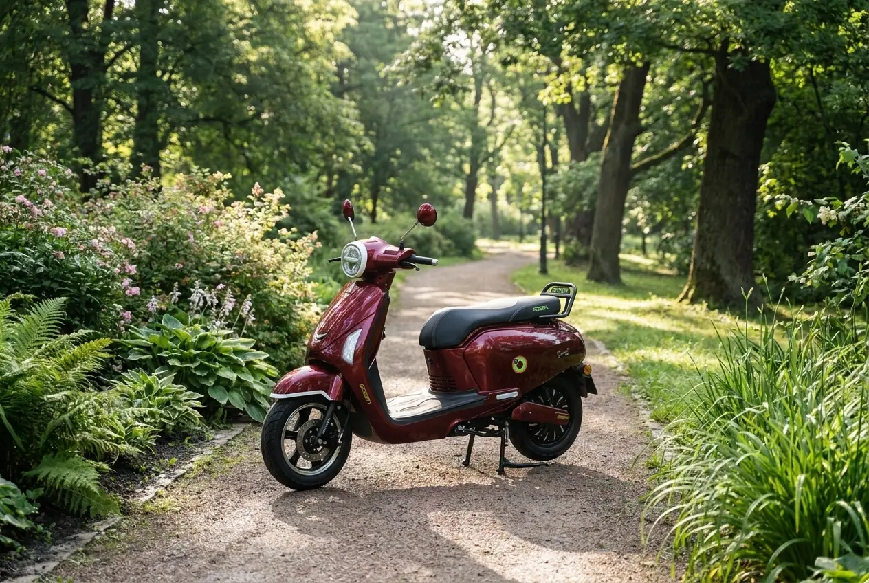 Chalo Smart Plus riding out through a golden-hour city street