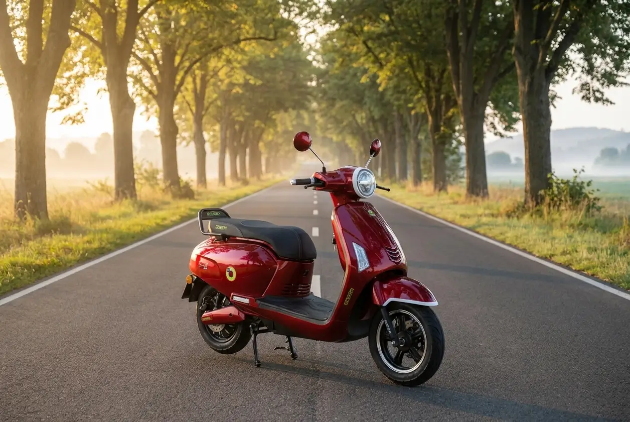 Chalo Smart Plus scooter parked in warm daylight, sunlit body panels