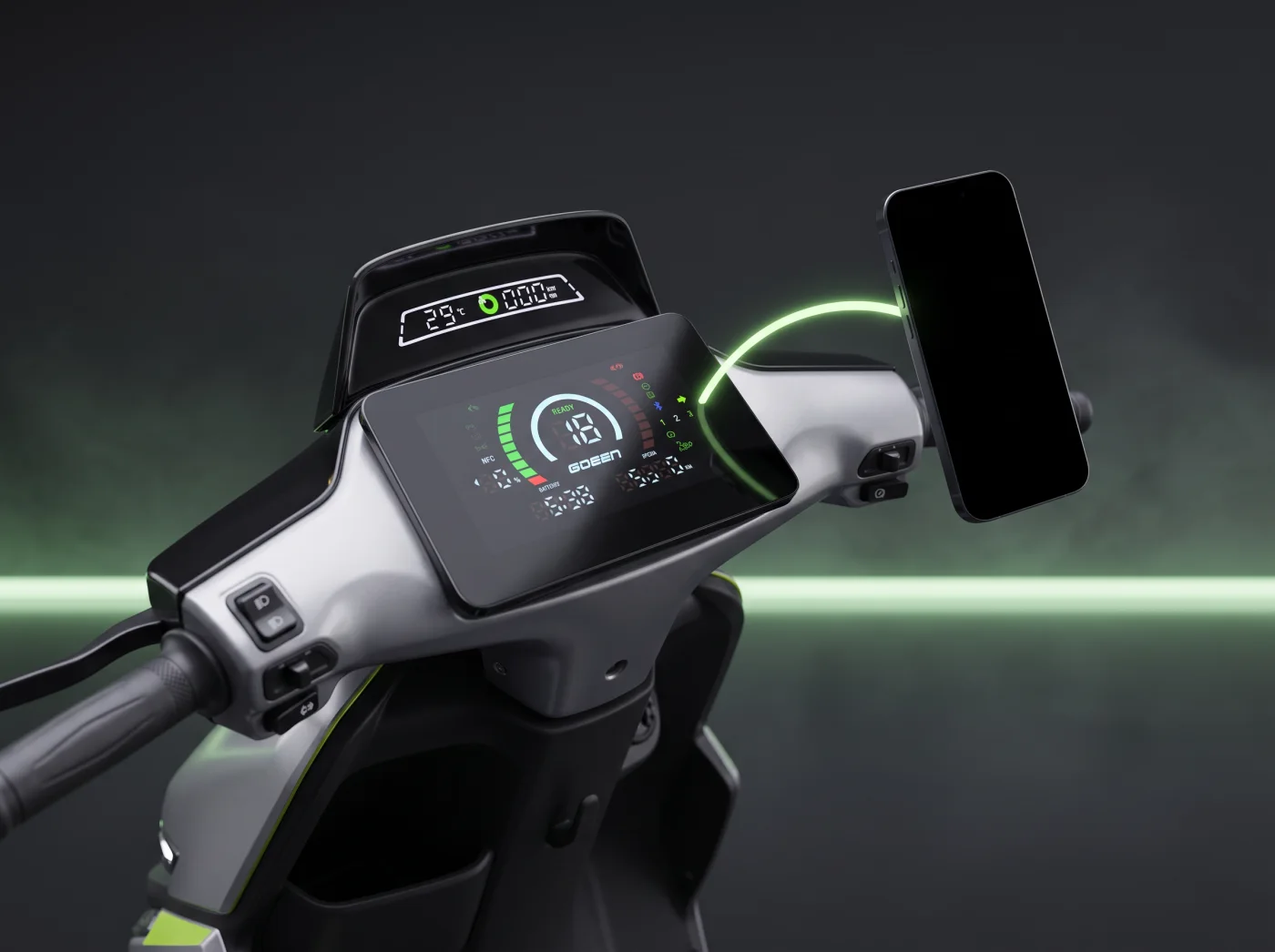 GOEEN cockpit paired with a phone over Bluetooth